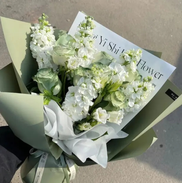 (58cmx7.3m) Blumenstrauss Papier Deko Geschenkpapier Verpackung Floristik Bouquet Papier - Grün