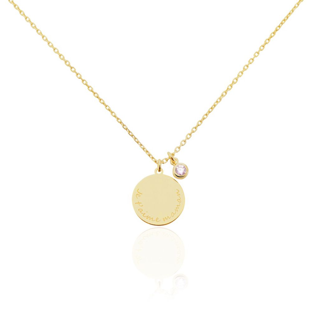 Collier Giusto Plaque Or Oxyde De Zirconium