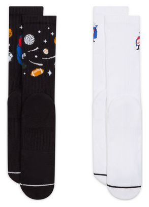 Chaussettes (x2) Unisexe Nike Dri-Fit Everyday Plus Noir Blanc