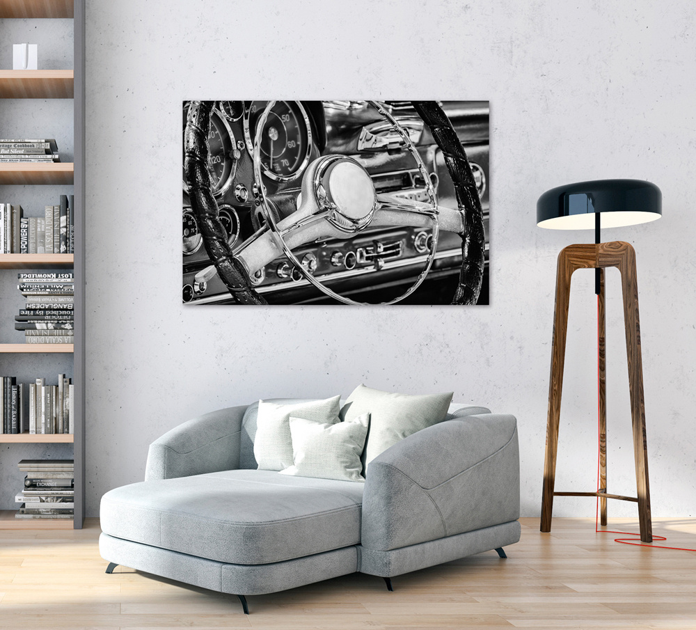 Akustikbild OLDTIMER LENKRAD 80x120cm, 7kg