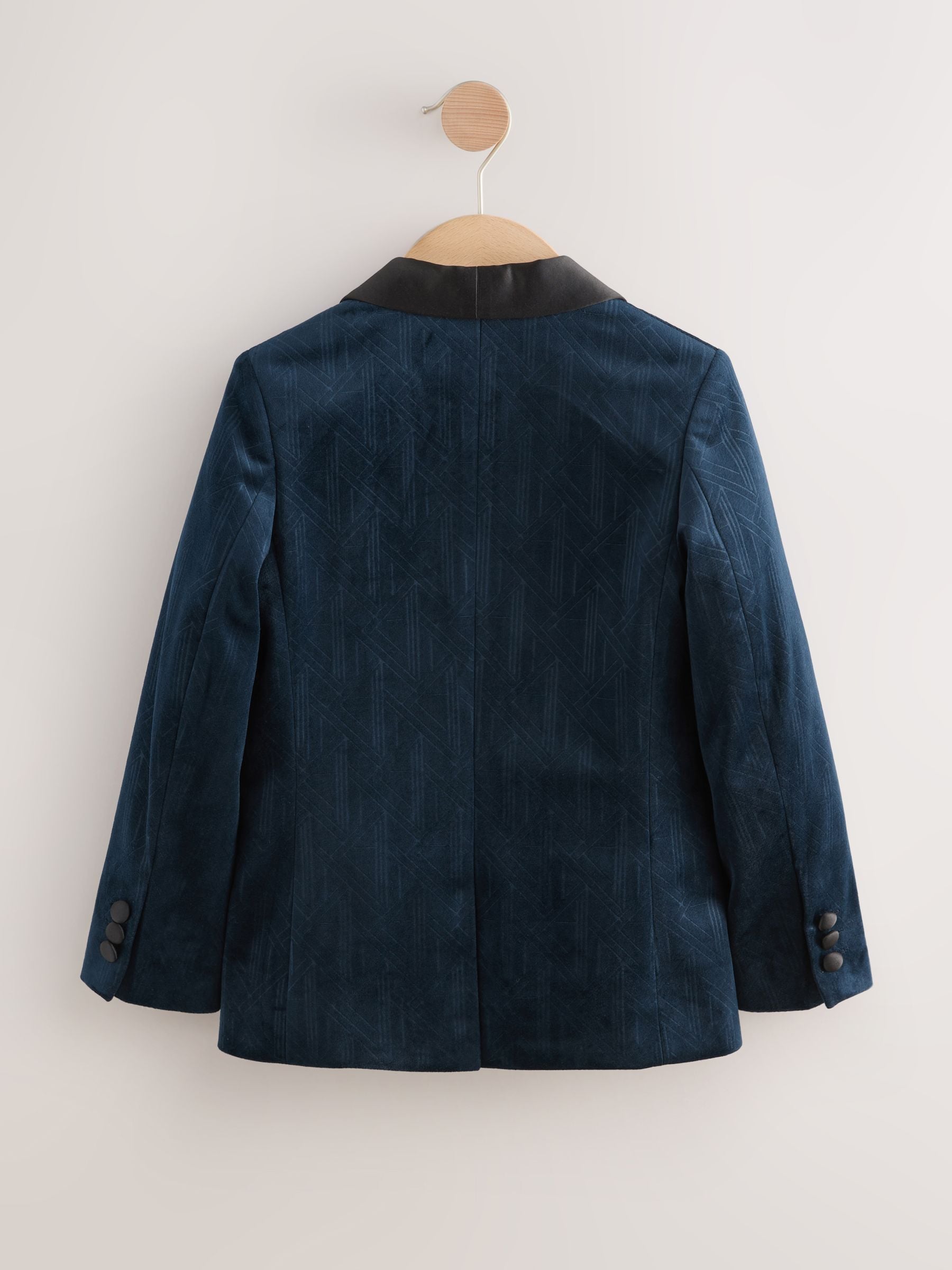 Donkerblauw - Textured Velvet Blazer (3-16yrs)