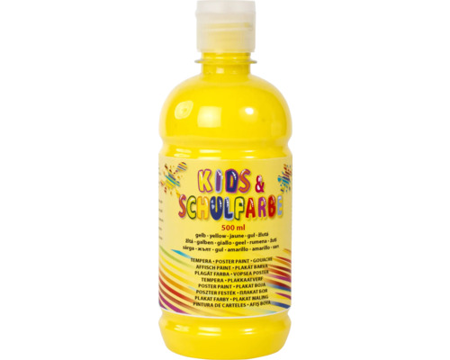 Kindertemperaverf, geel, 500 ml