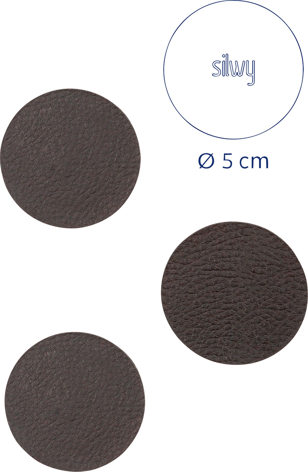 silwy® Magnet-Pads 5 cm 4er Set schwarz