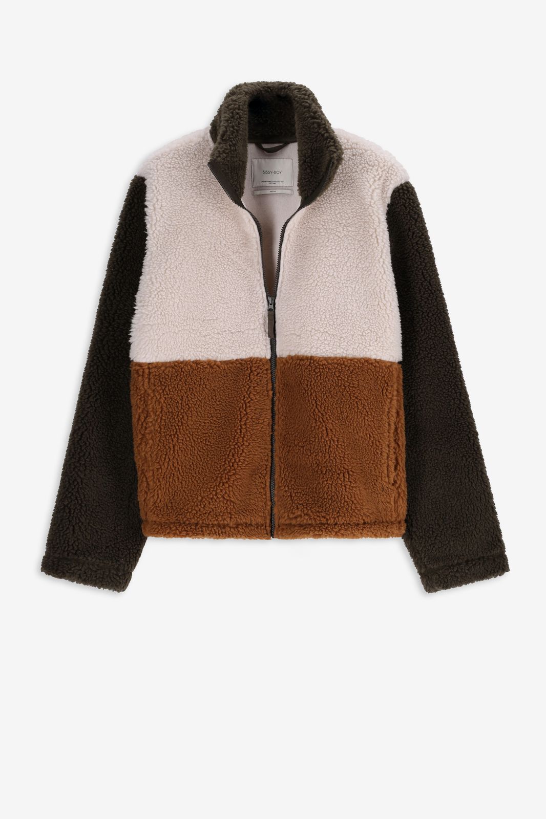 Colourblock teddy jas