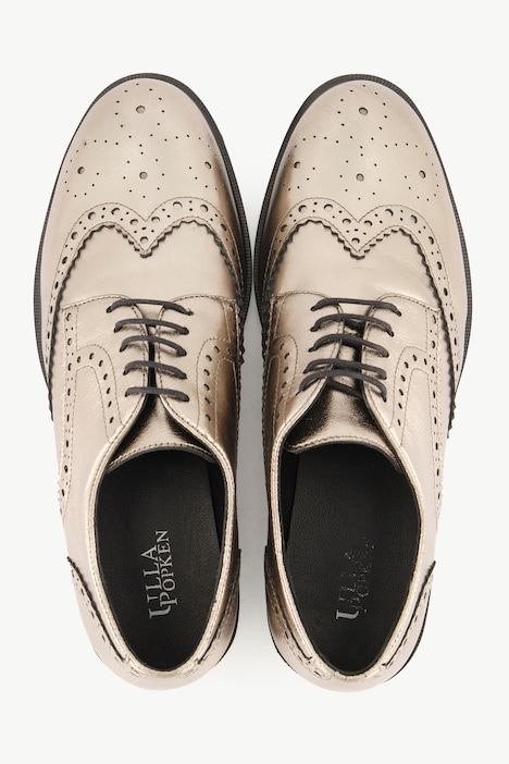 Budapester-Lederschuh, Metallic-Optik, Weite H
