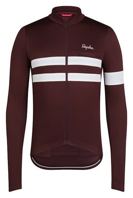 Maillot manches longues Rapha Brevet Jersey Marron/Blanc Homme