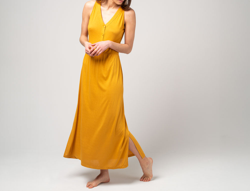 Robe safran-Tout en nuances
