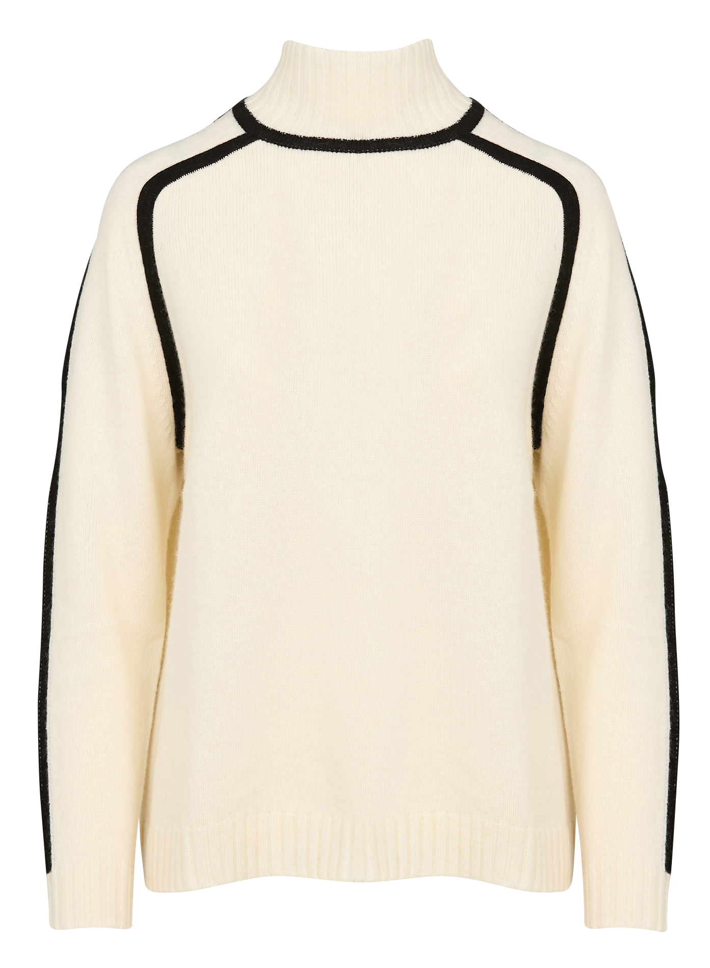 MINIKA - Pull droit col montant en laine | Blanc