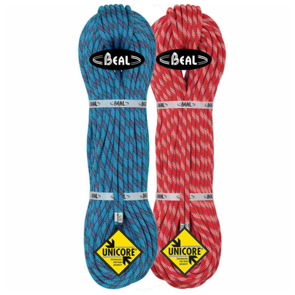 Corde alpinisme BEAL ICE LINE 8.1MM GD 2x50M EMERAUDE-ORANGE