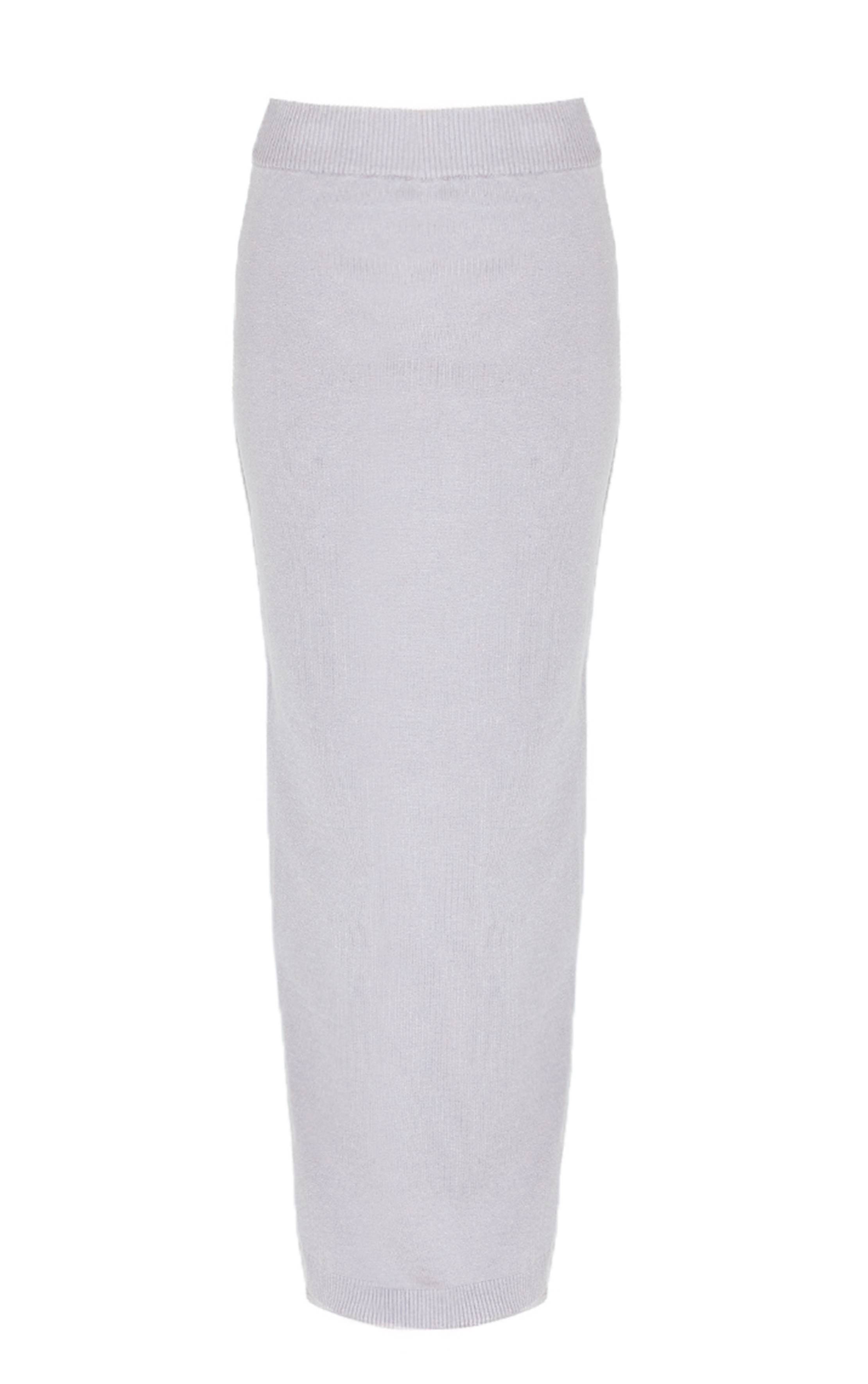 Gris Cendré Jupe Longue En Maille Basique