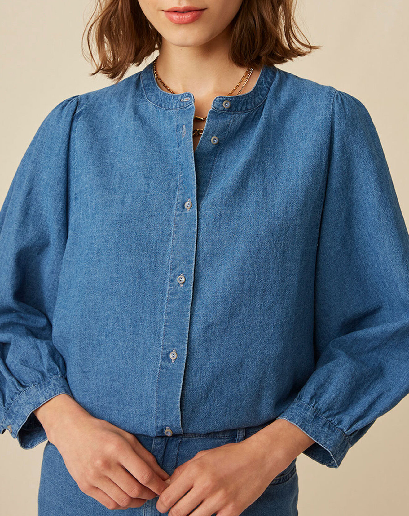 Harris Wilson Blouse en Lin & Coton Eymeline denim