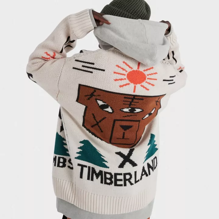 Cardigã Timberland x Nina Chanel Abney Intarsia em bege