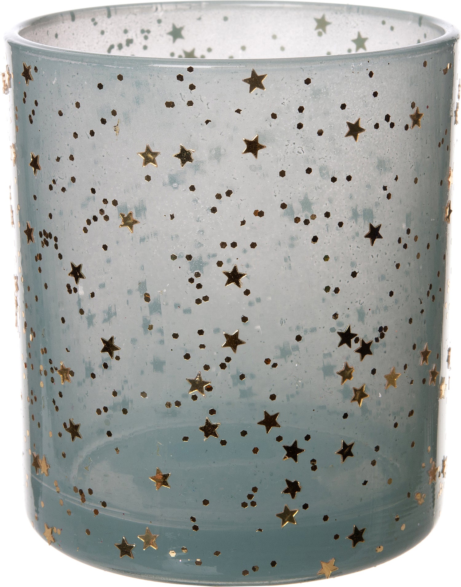 Intratuin waxinehouder met sterren blauw D 8 H 9 cm
