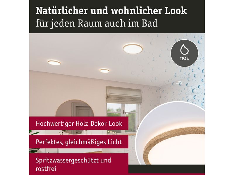 Paulmann LED Panel Atria Shine Backlight Holzoptik LED-Deckenbeleuchtung