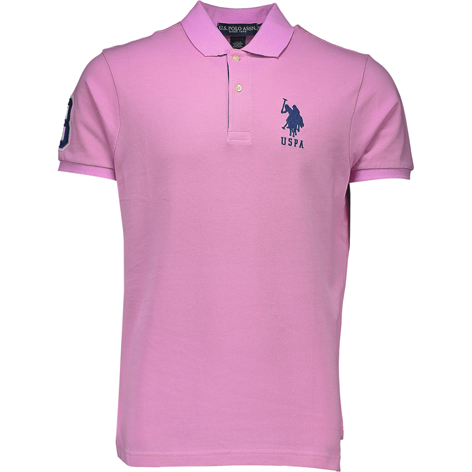 U.S. Polo Assn. Herren-Poloshirt Pique M, rosa