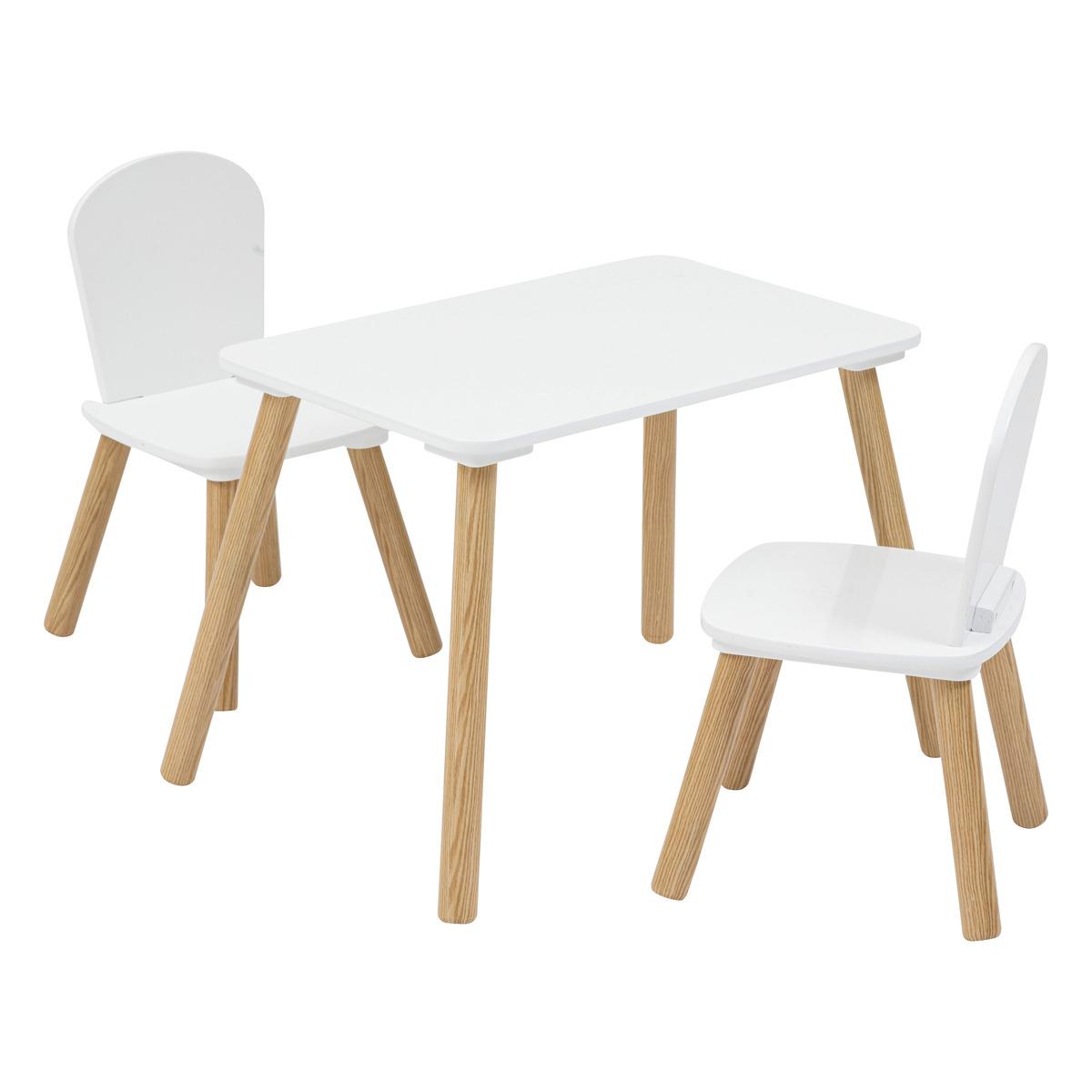 SET TABLE RECTANGLE ET 2 CHAISES ENFANT ALEX