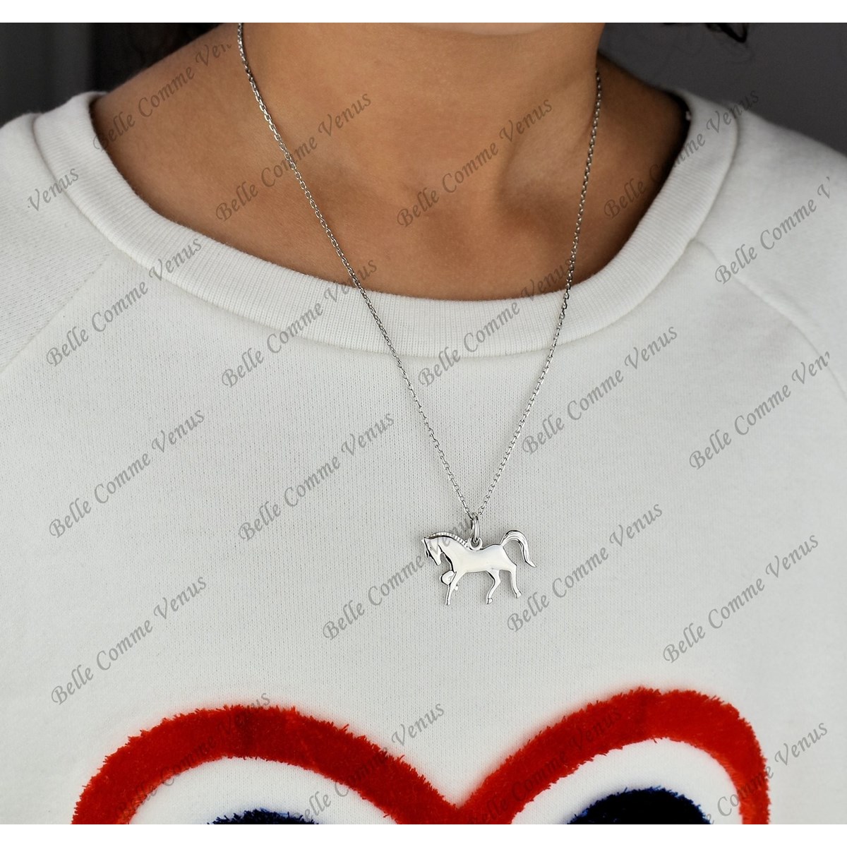 Parure cheval au galop Argent 925 Rhodié