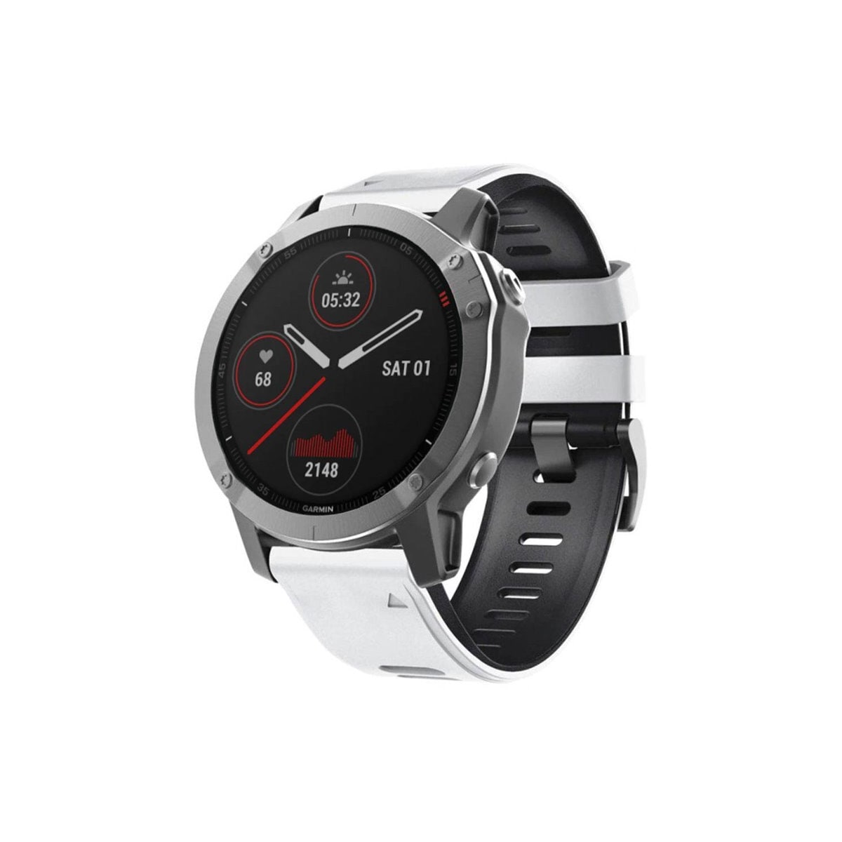 Twin Sport armbånd Garmin Fenix 6 - Hvit/svart