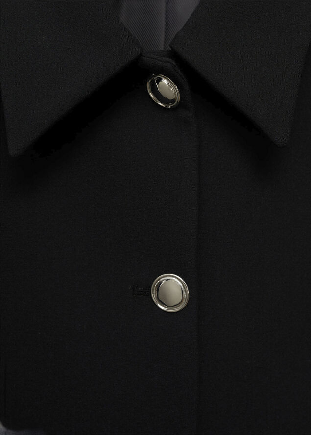 MANGO Buttoned cropped jacket Black