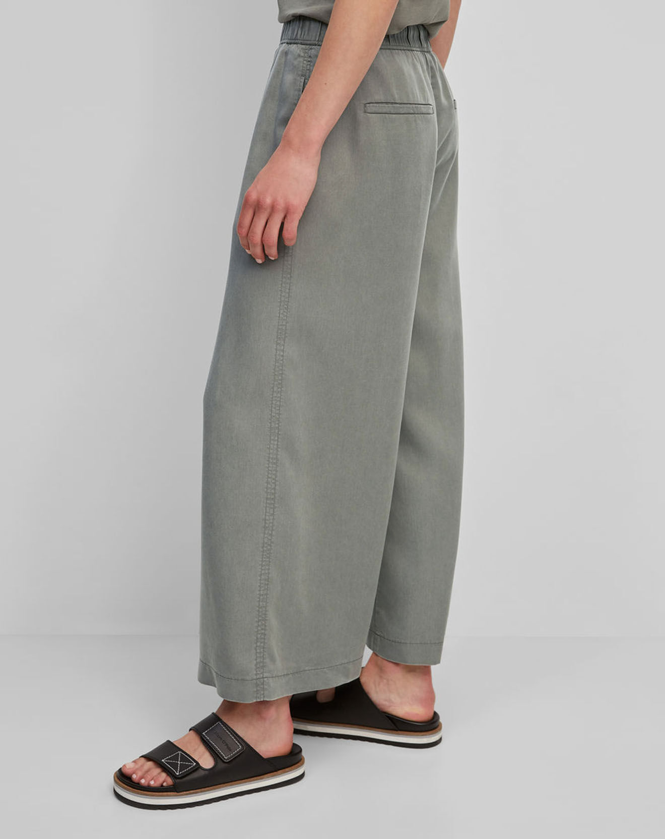 Marc O'Polo Pantalon ample à taille élastique vert de gris