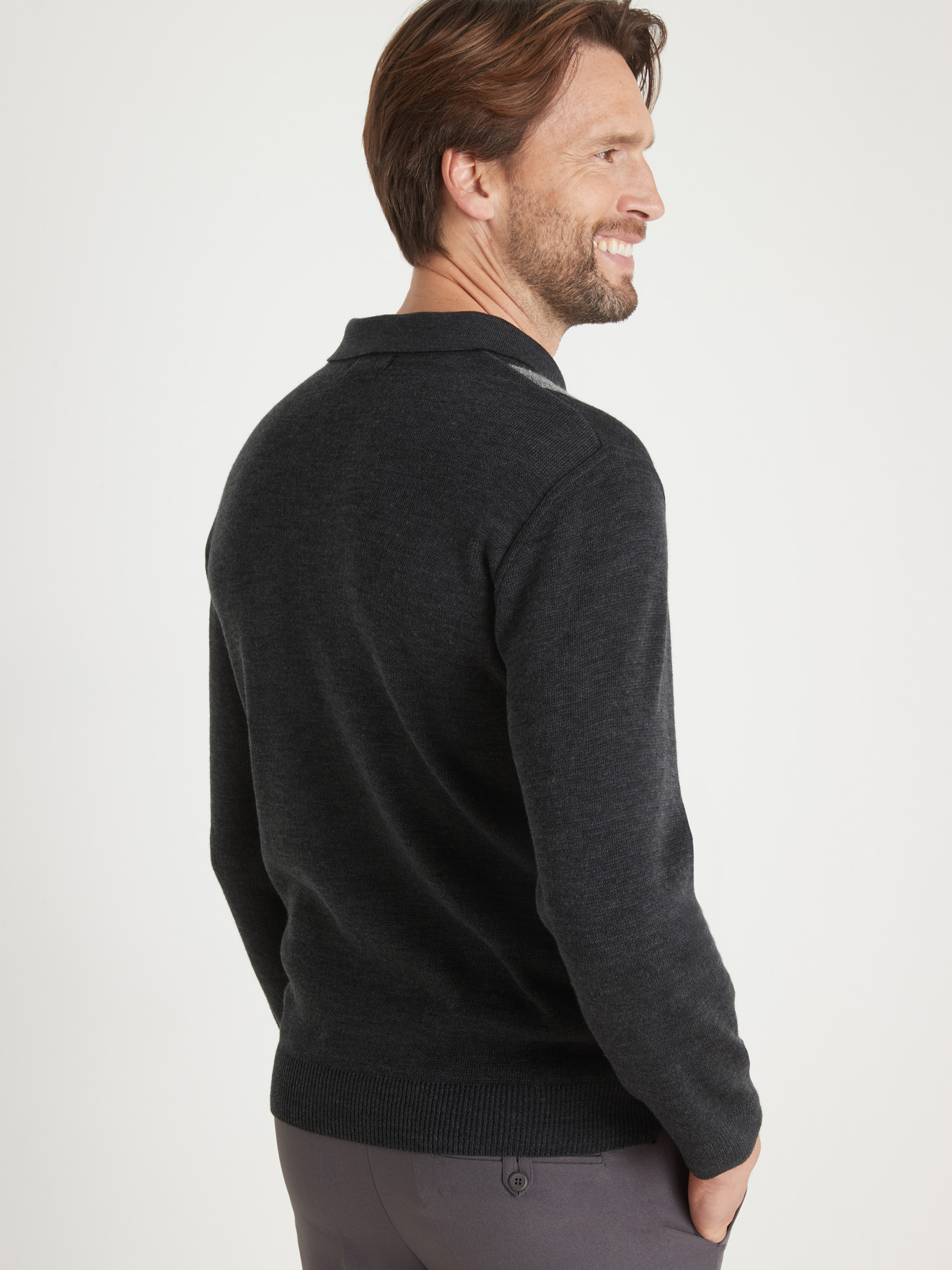 Pull col polo zippé 30% laine