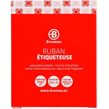 Ruban polyester 12 mm blanc écriture noire