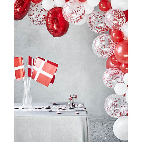 Salling ballonbue med 72 balloner - Rød/hvid