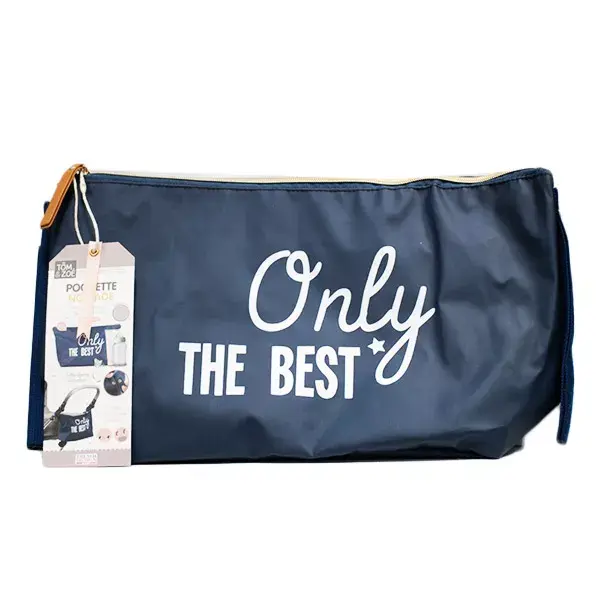 Bolsa de viagem azul com fecho de correr para carrinho de bebê