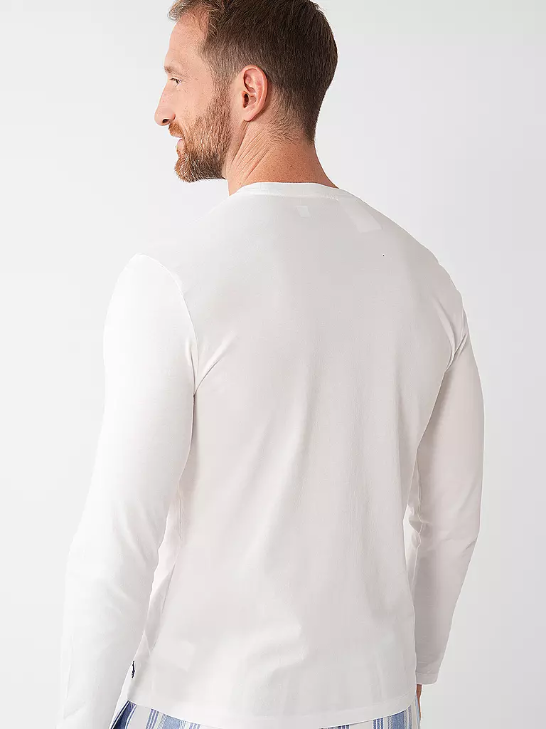 POLO RALPH LAUREN Pyjama Langarmshirt weiss