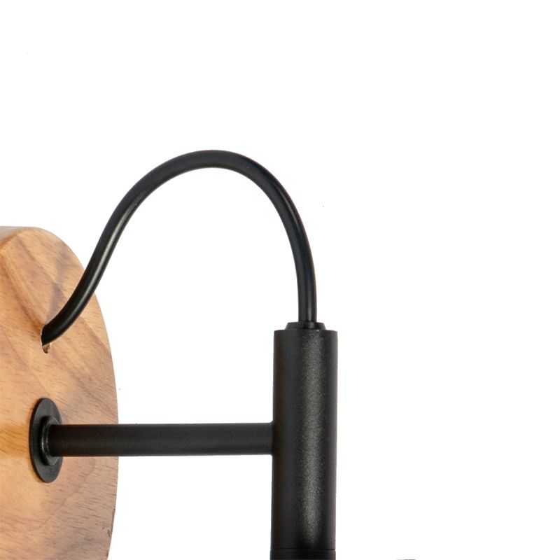 Landelijke wandlamp hout met grijs - Cupy