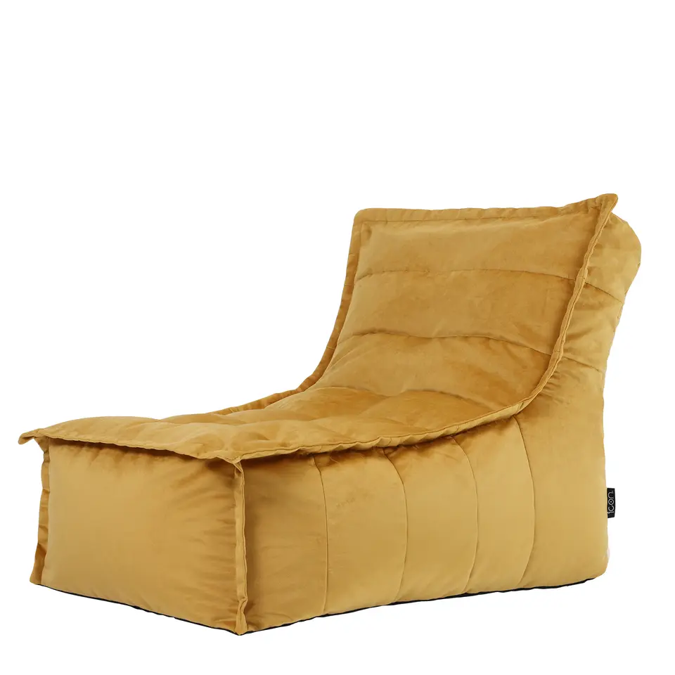 icon Zitzak Lounger Dolce - Fluwelen Zitzak - Geel