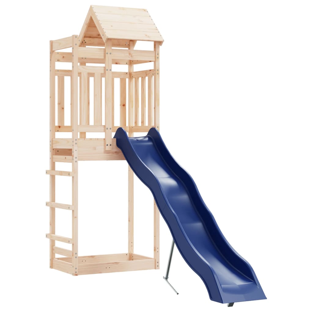 Aire de jeux d'extérieur balançoires toboggan portiques robuste jeux jardin 237 x 90 x 238 cm bois de pin massif
