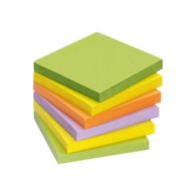 Global Notes - Pack de 6 Blocs - Notes adhésives 100 feuilles - 75 x 75 mm - couleurs spring