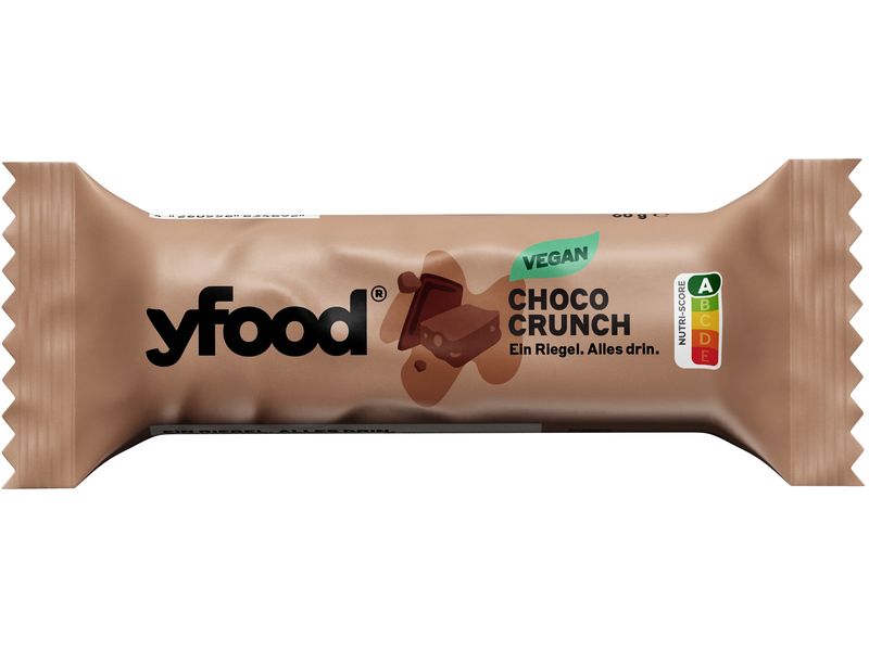YFOOD Protein Riegel vegan Choco Crunch 3x 60 g Veganer Protein Riegel