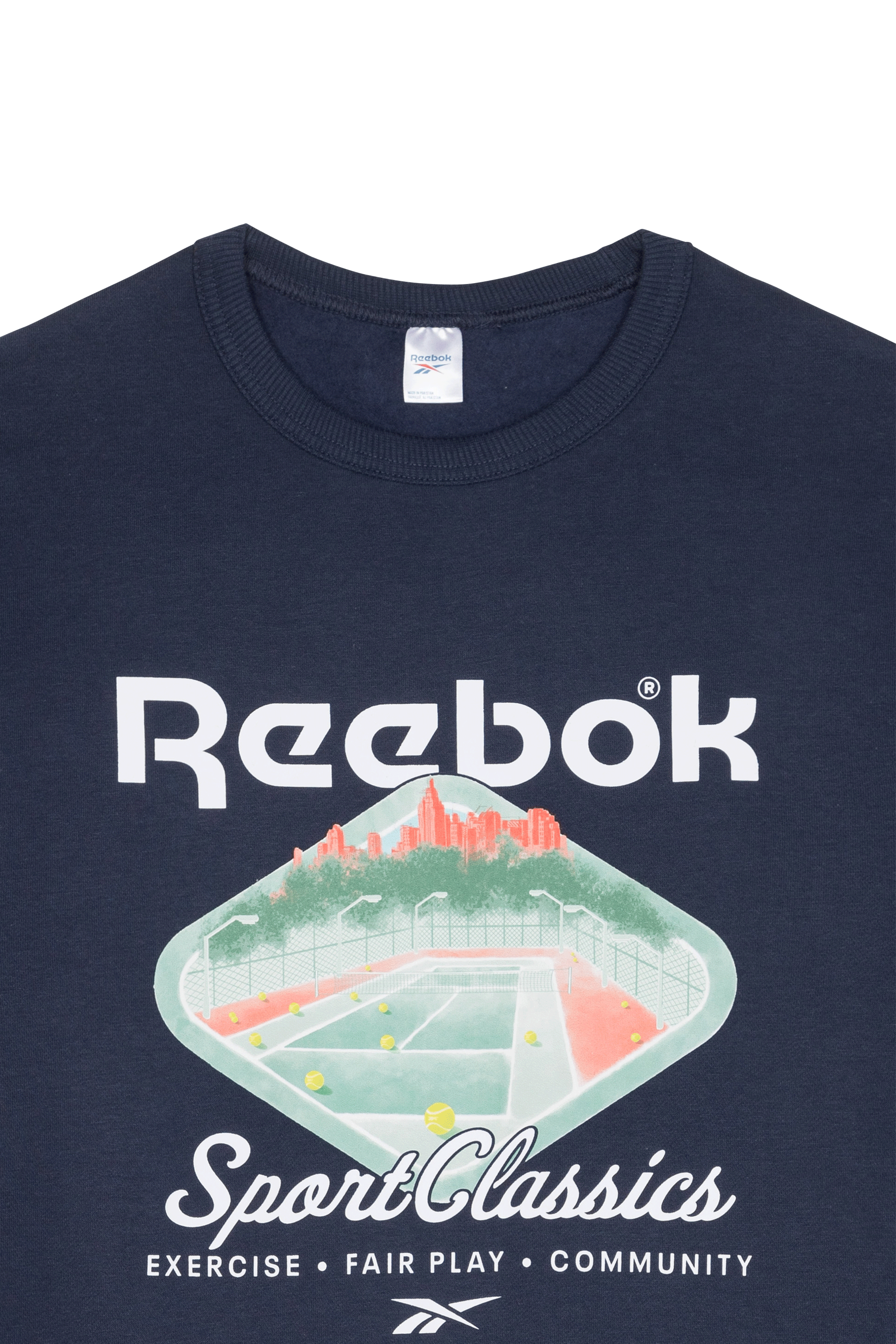 REEBOK Sweatshirt  CL COURT SPORT CREW Bleu