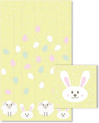 Duni 3-in-1 tafelaankleding Happy Easter geel 40 x 480 cm