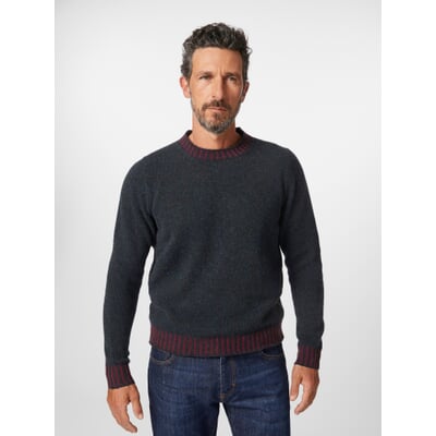 Herren-Strickpullover, Schwarz-Rot
