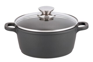 ELO Kochtopf mit Glasdeckel ALUCAST 20 cm Aluminiumguss schwarz