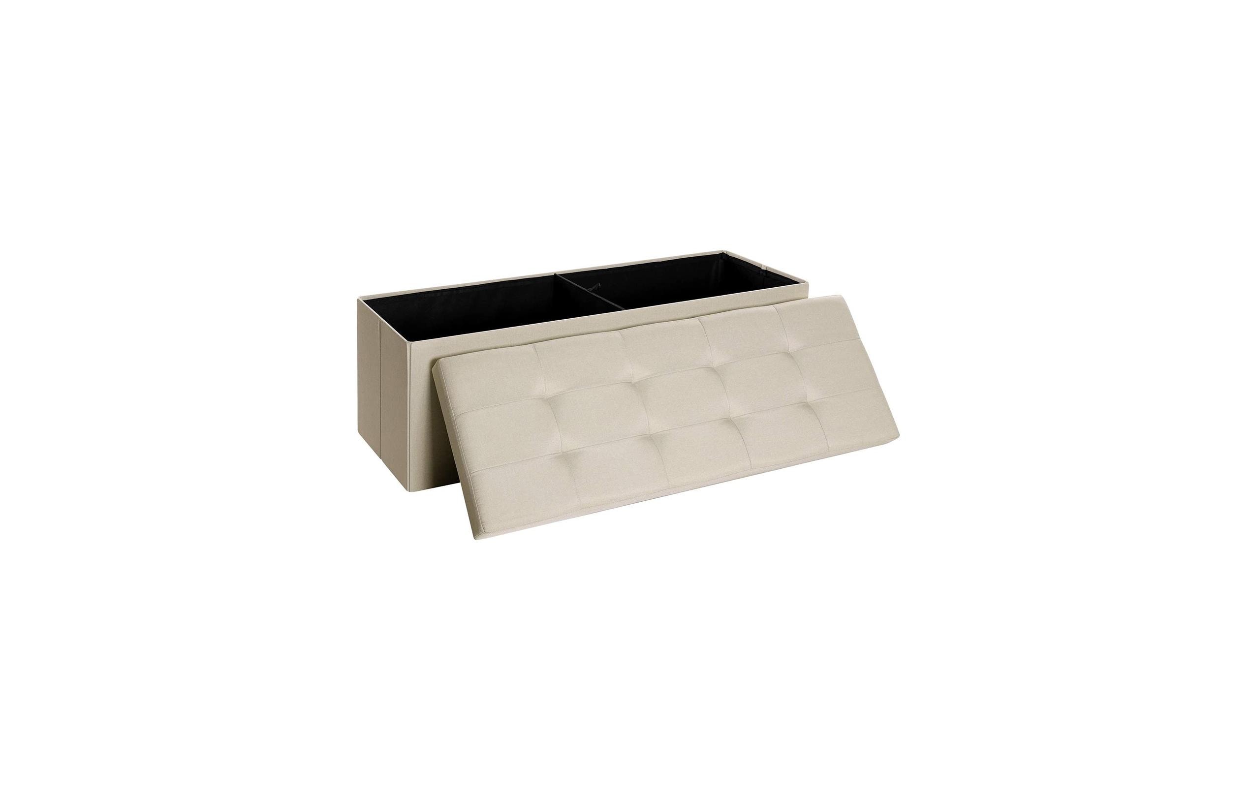 Sitztruhe Ottomane mit Stauraum 110 x 38 cm, BeigeSitzbank