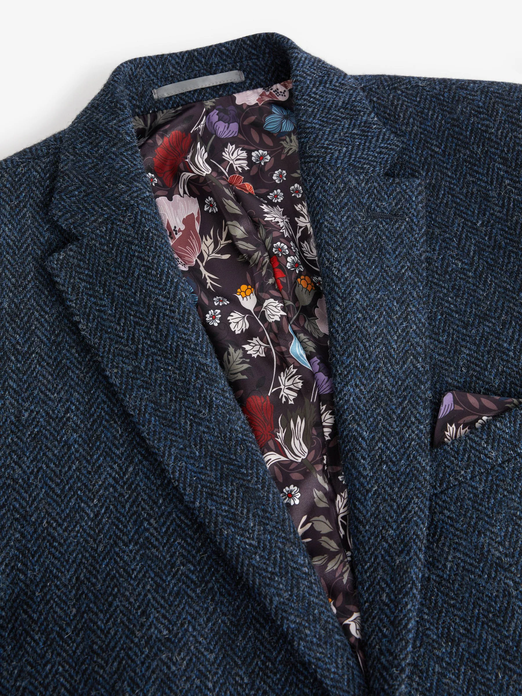 Blauw - Signature - Harris tweed Britse wollen blazer