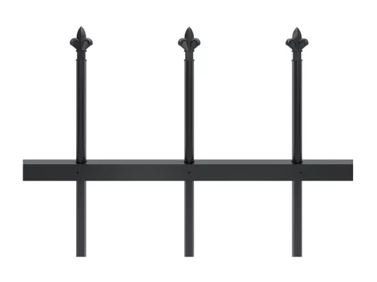Cl?ture de jardin avec dessus en lance Acier 11,9 x 0,8 m Noir