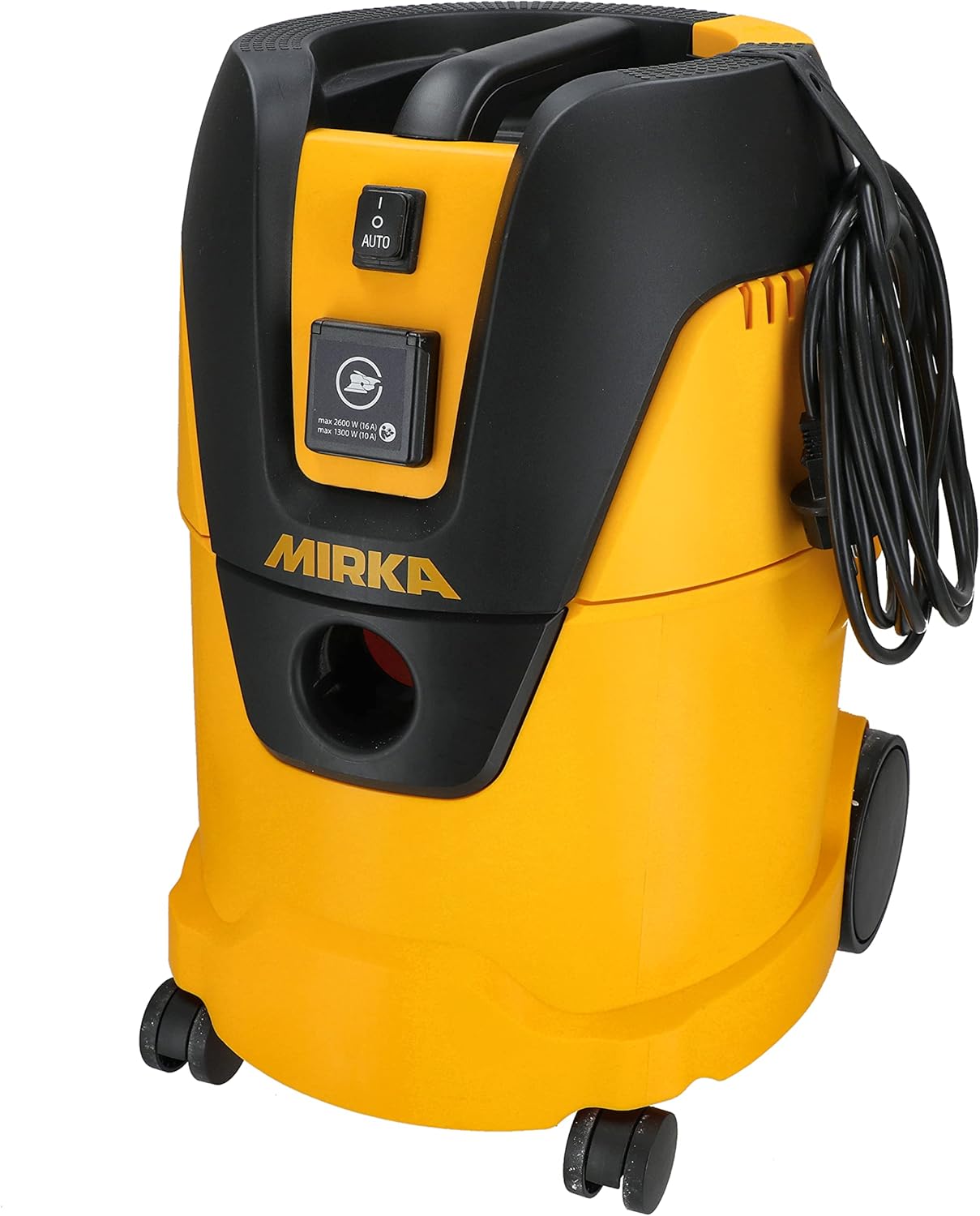 MIRKA Industriestaubsauger Nass- und Trockensauger 25 Liter/Absaugschlauch / 1000 W Leistung/inkl. Adapter Schleifmaschinen/Düsenset, Schwarz, Gelb