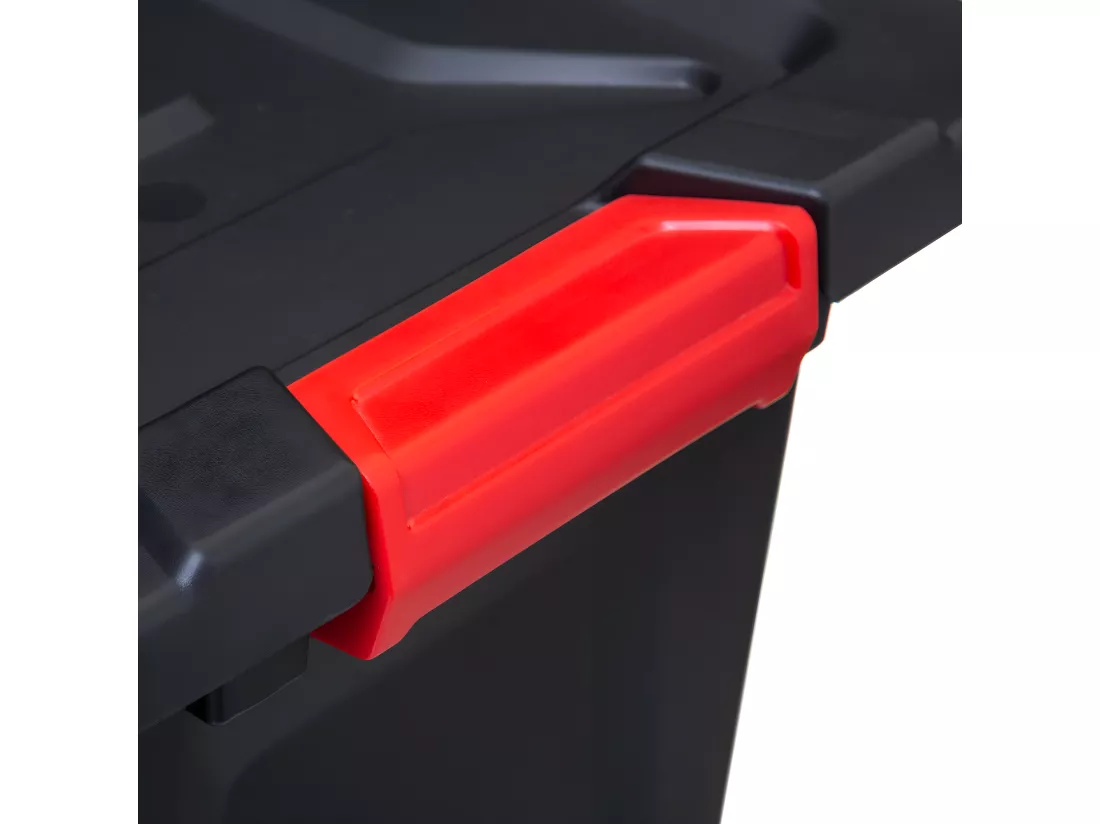 Boîte de rangement en polypropylène noir 55L fermeture par double clips