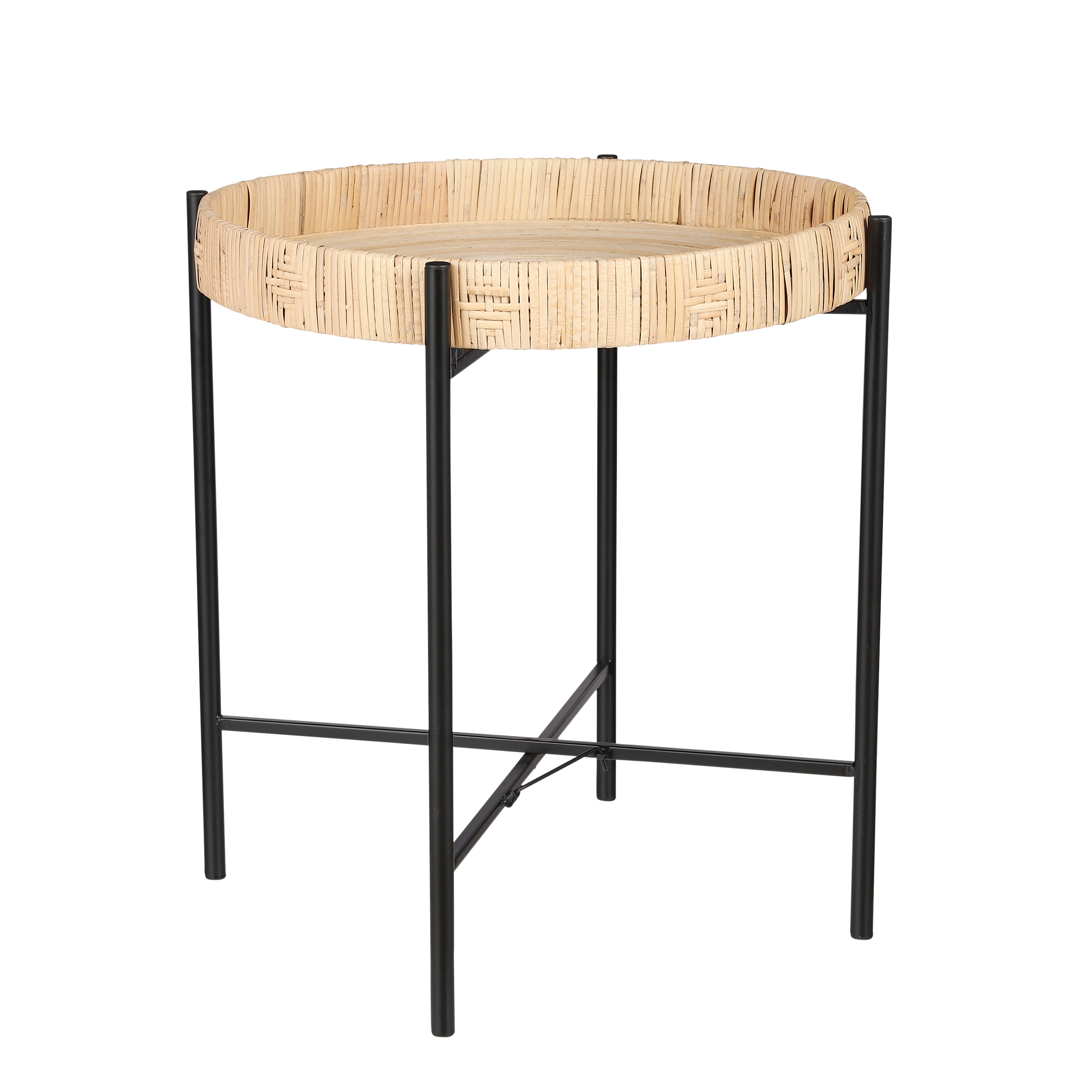 Mica decorations - table d'appoint en rotin marron