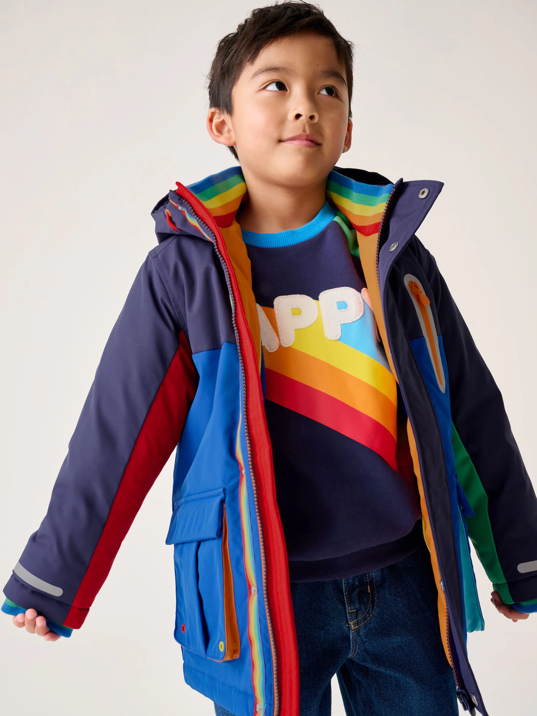 Little Bird by Jools Oliver - Regenboog regenbestendige parka