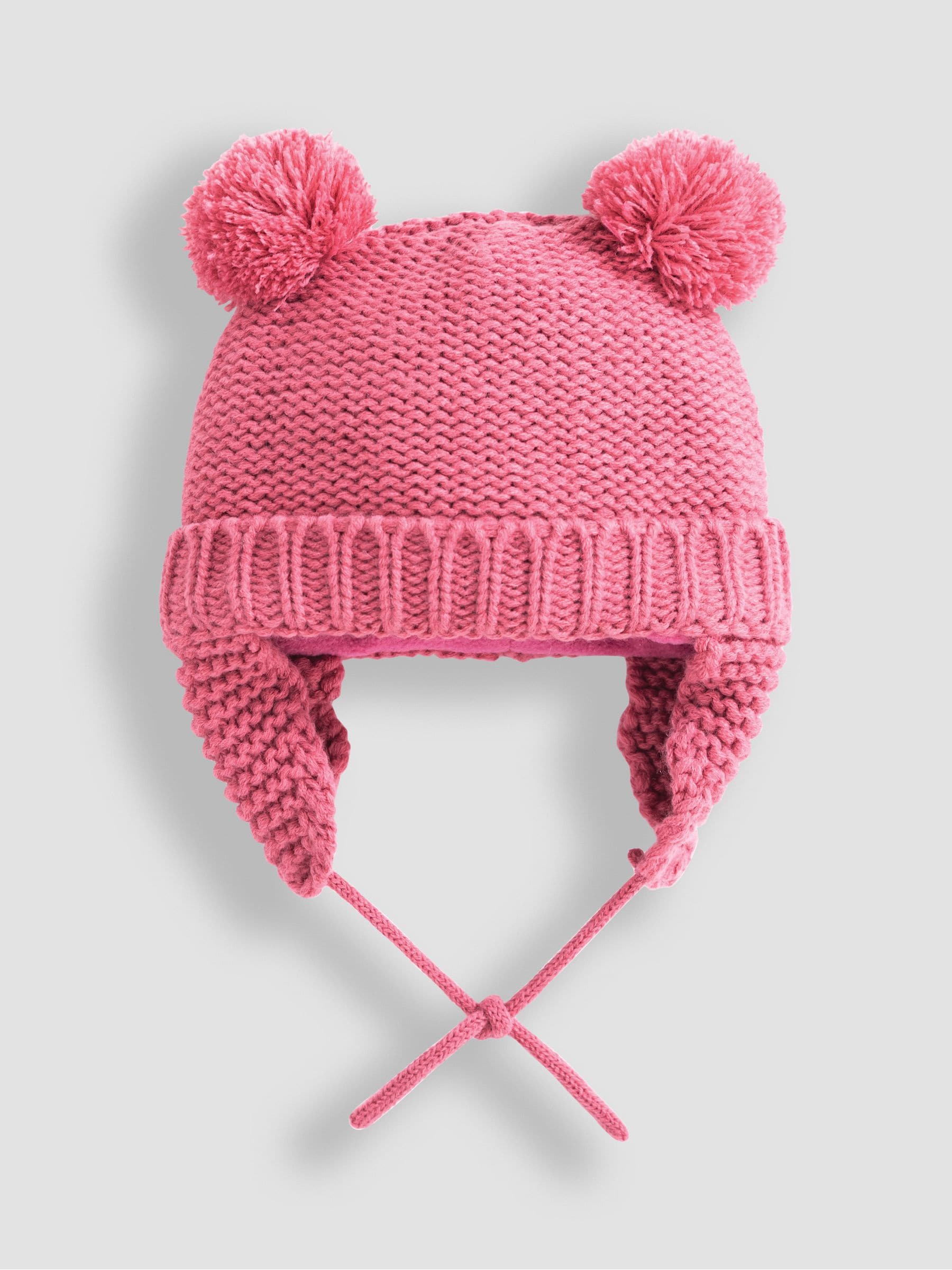 Roze - JoJo Maman Bébé - Behaaglijke muts met pompon