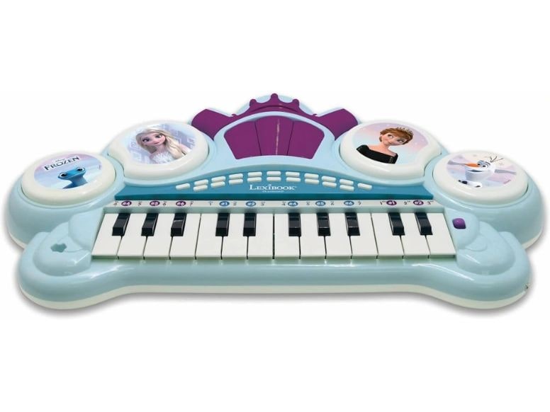 Lexibook Elektronisches Klavier Frozen 24 Tasten Kleines Klavier für Kinder mit Sitz, Mikrofon und Aux-In-Kabel