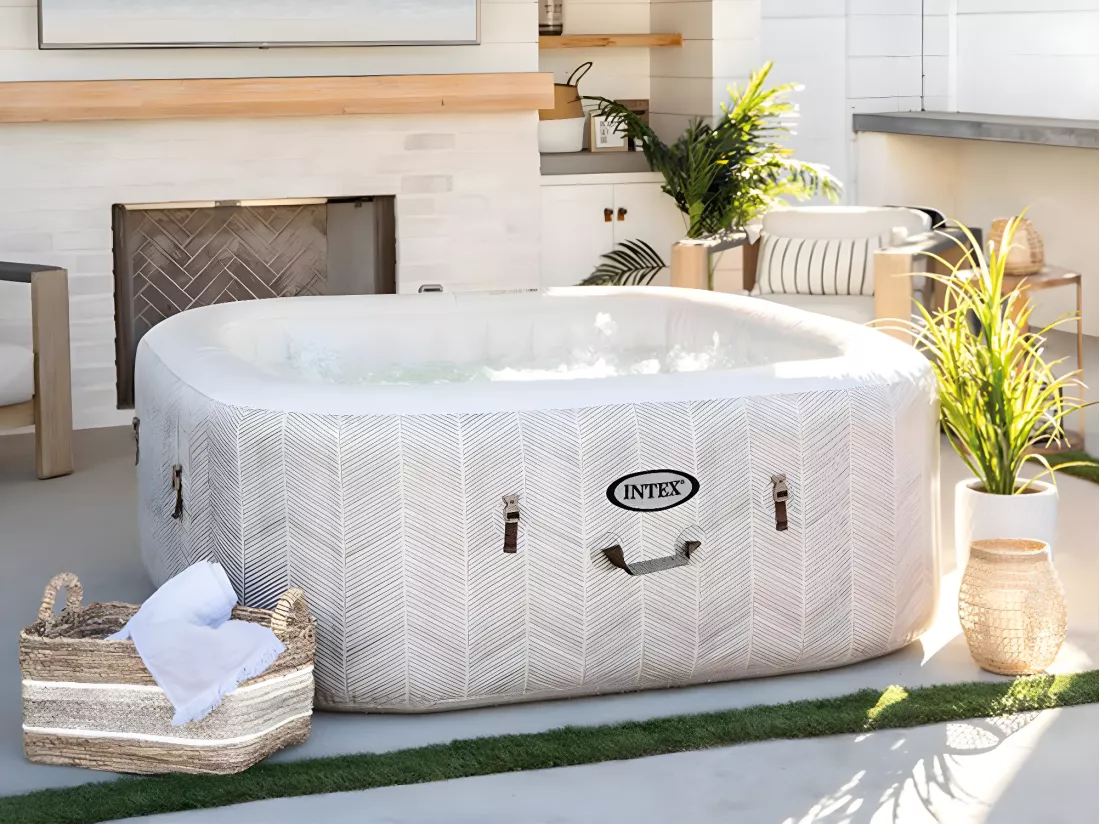 Spa gonflable PureSpa Chevron carré Bulles 4 places - Intex