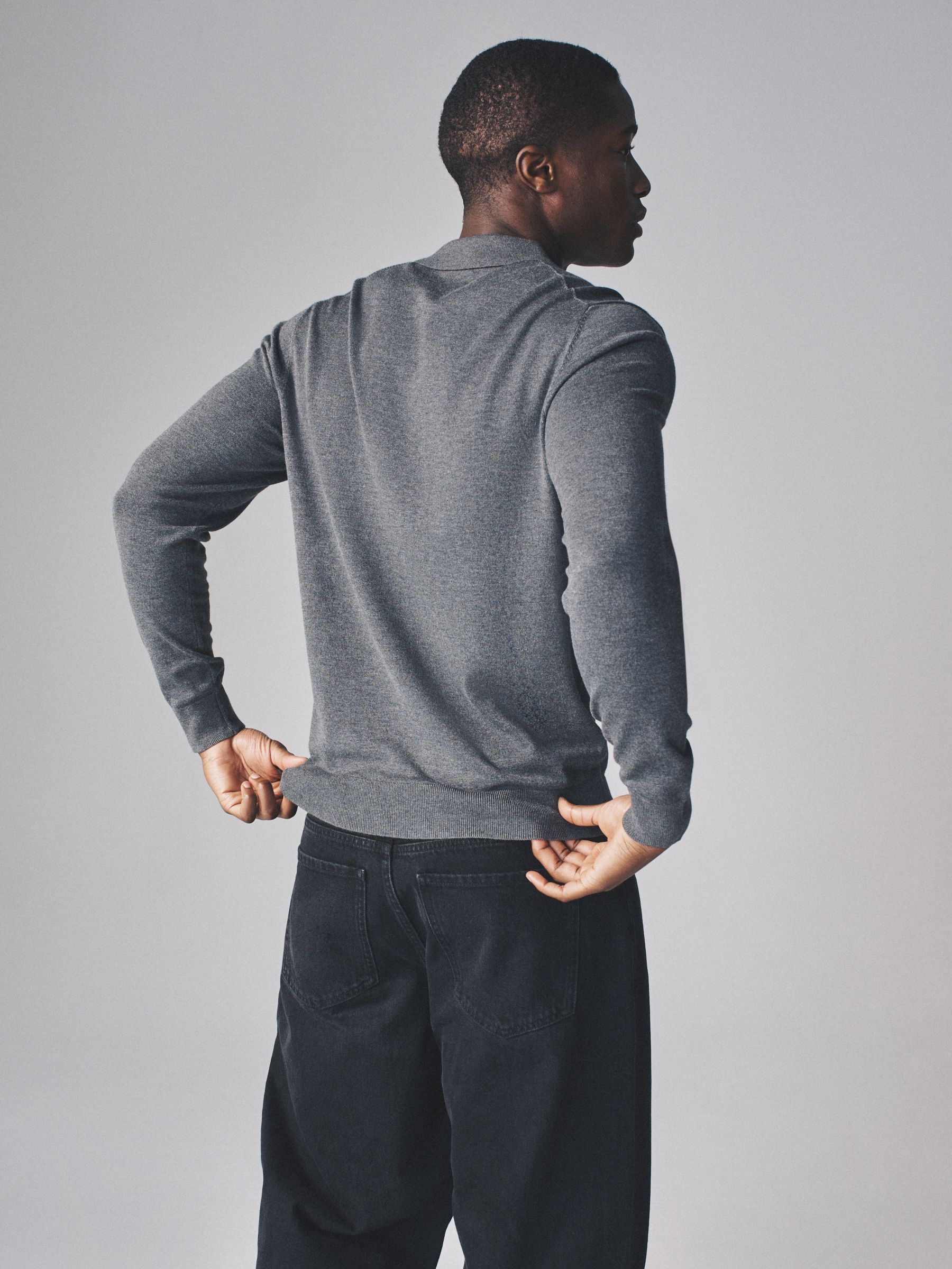 Zwart/grijs/bruin - The Set 3 Pack Gebreide Polo Truien met Lange Mouwen