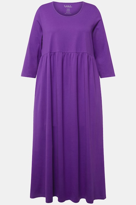 Jersey-Maxikleid, A-Linie, Rundhals, 3/4-Arm, Taschen